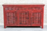Antique Indian Reclaimed Hand Liberty Solid Wooden Sideboard Red 162x40x96cm A0251